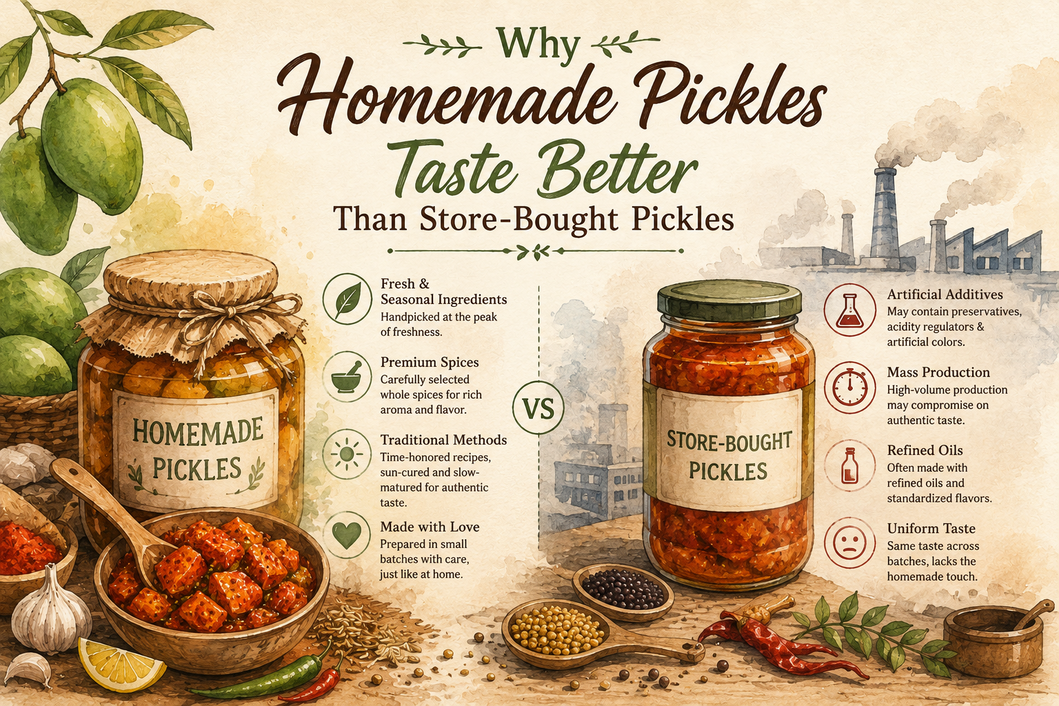 Why Homemade Pickles Taste Better Than Store-Bought Pickles: A Complete Guide to Authentic Indian Flavours