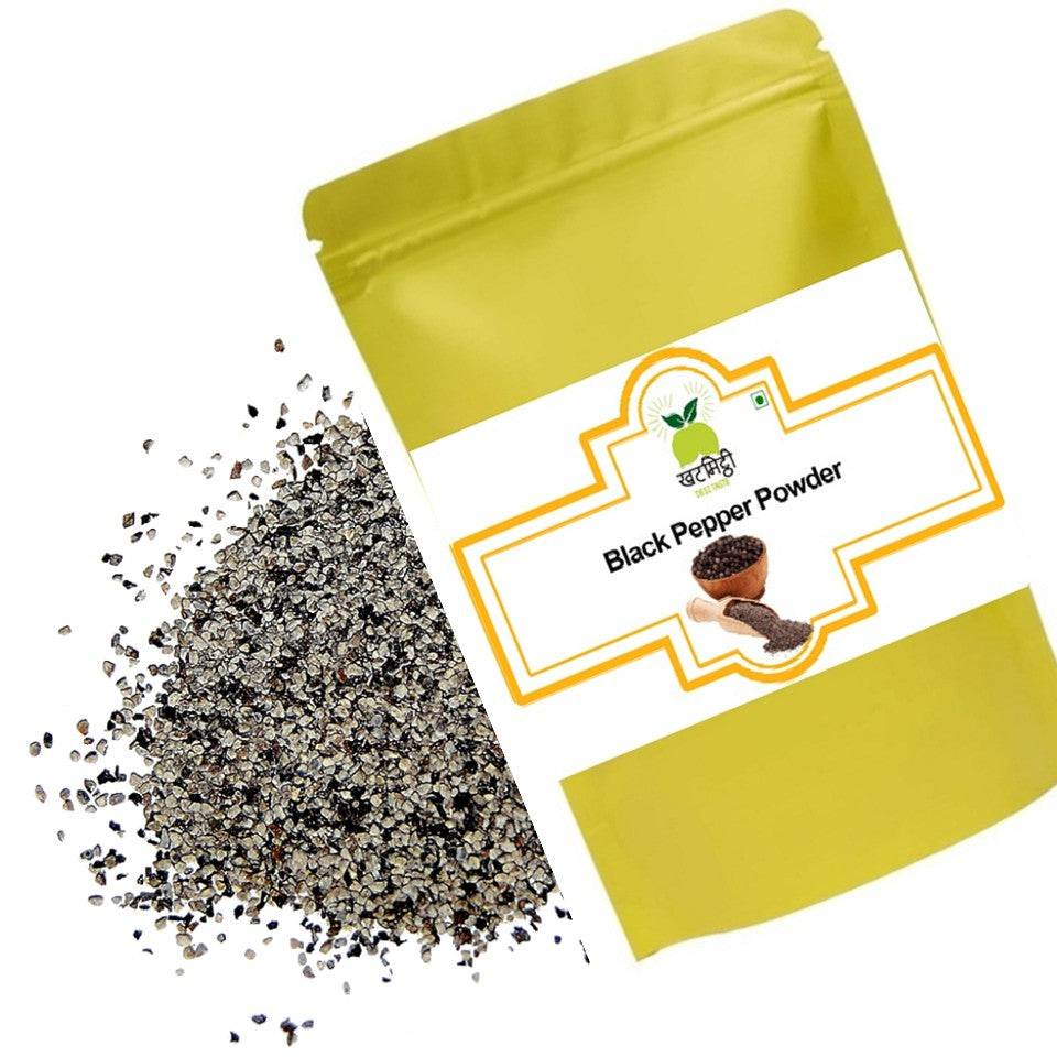 Khat Mitthi Kali Mirch Powder | Natural Black Pepper Powder with natural oil
