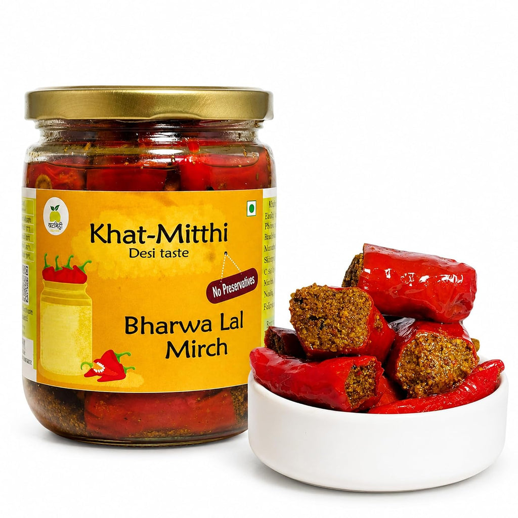 Bharua Lal Mirch ka Achar | Stuffed Red Chilli Pickle
