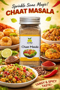 Khat Mitthi Chaat Masala – premium Indian spice blend made from carefully selected spices to deliver tangy flavour, rich aroma, and Pure. Homemade. Desi Taste. for chaat, fruits, salads, sandwiches, raita, snacks, and everyday Indian recipes.