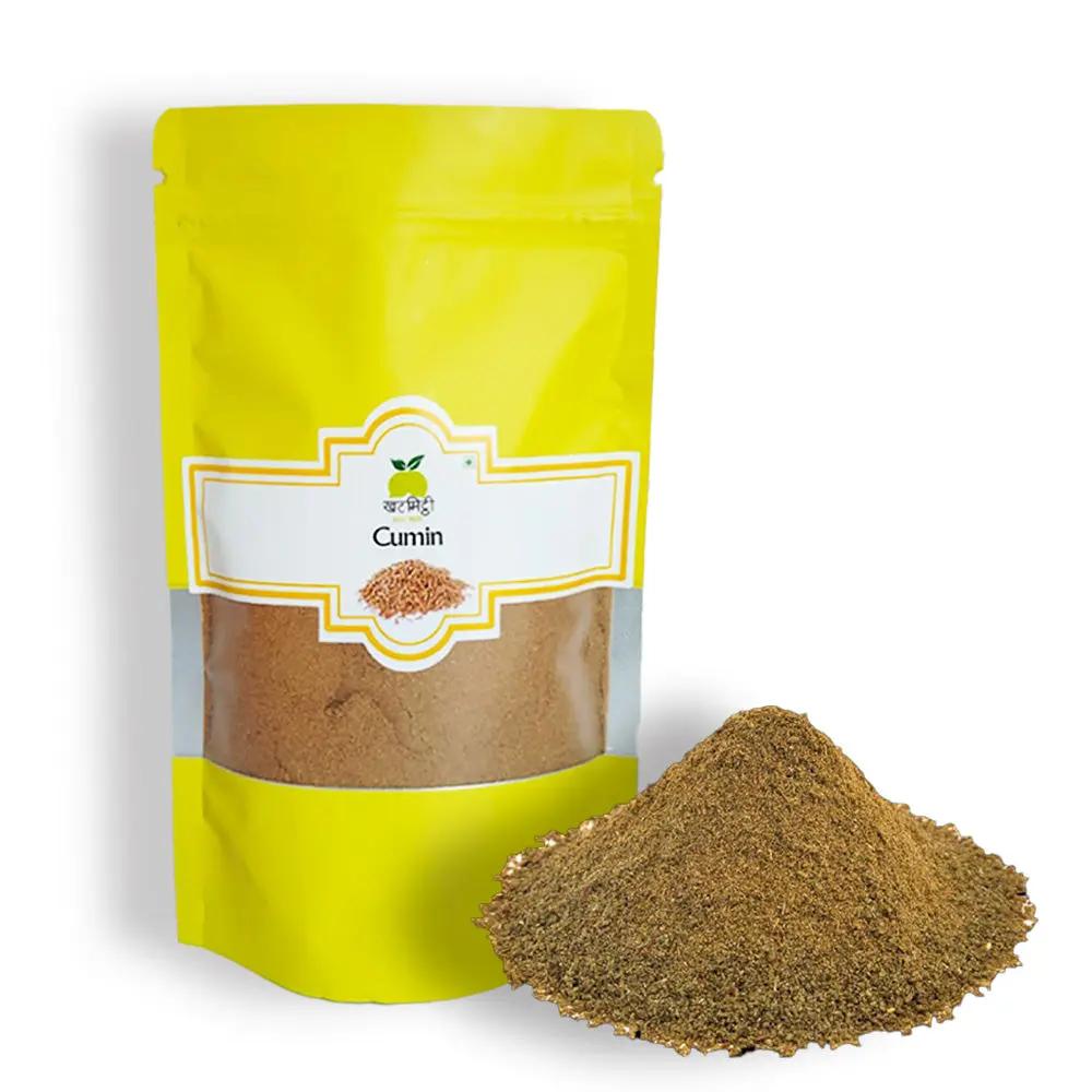 Khat Mitthi Jeera Powder – premium cumin powder made from carefully selected cumin seeds to deliver rich aroma, authentic flavour, and natural freshness for curries, dals, vegetables, rice dishes, and everyday Indian cooking.