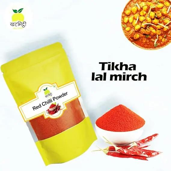 Khat Mitthi Premium Red Chilli Powder made from carefully selected red chillies, delivering vibrant colour, authentic flavour, and Pure. Homemade. Desi Taste.