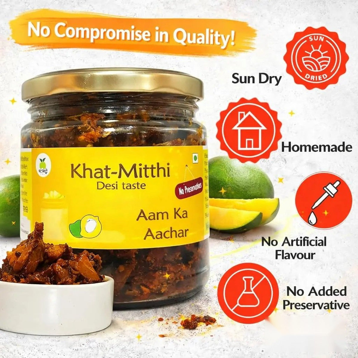 Aam Ka Achar (Homemade Mango Pickle) – Khat Mitthi (details)