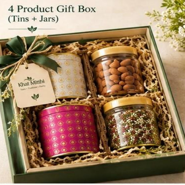 Khat Mitthi Classic four-piece executive dry fruit gift box