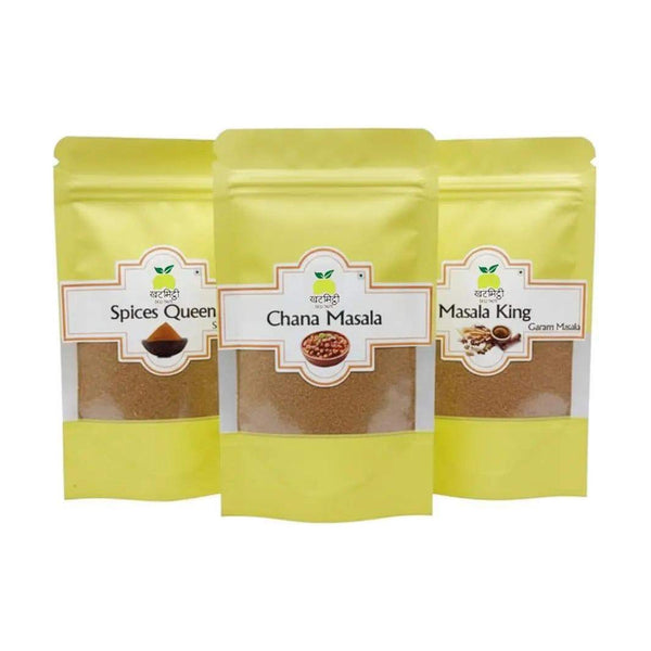 Spice Combo: Garam, Sabji & Chana Masala (3 × 75g) – Khat Mitthi